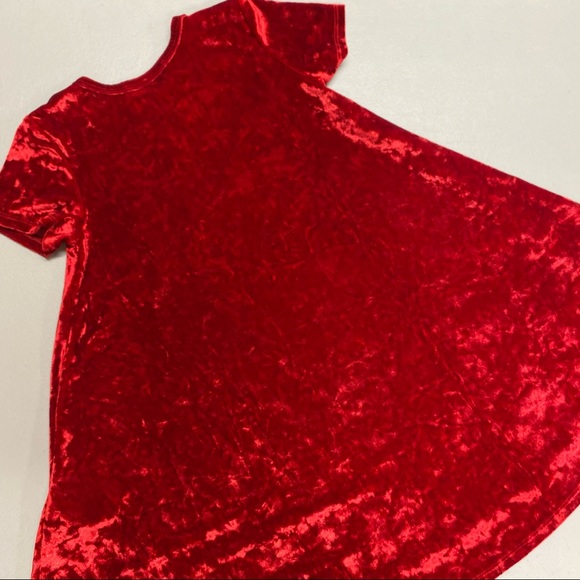Lularoe Crushed Velvet Scarlett Dress Red Elegant - Picture 5 of 5